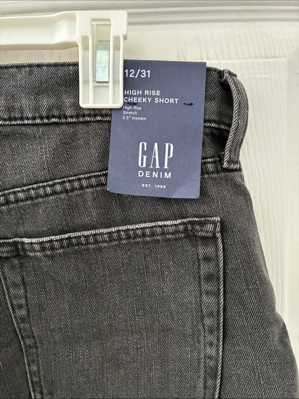GAP Women's Charcoal Black Raw Hem Denim Shorts